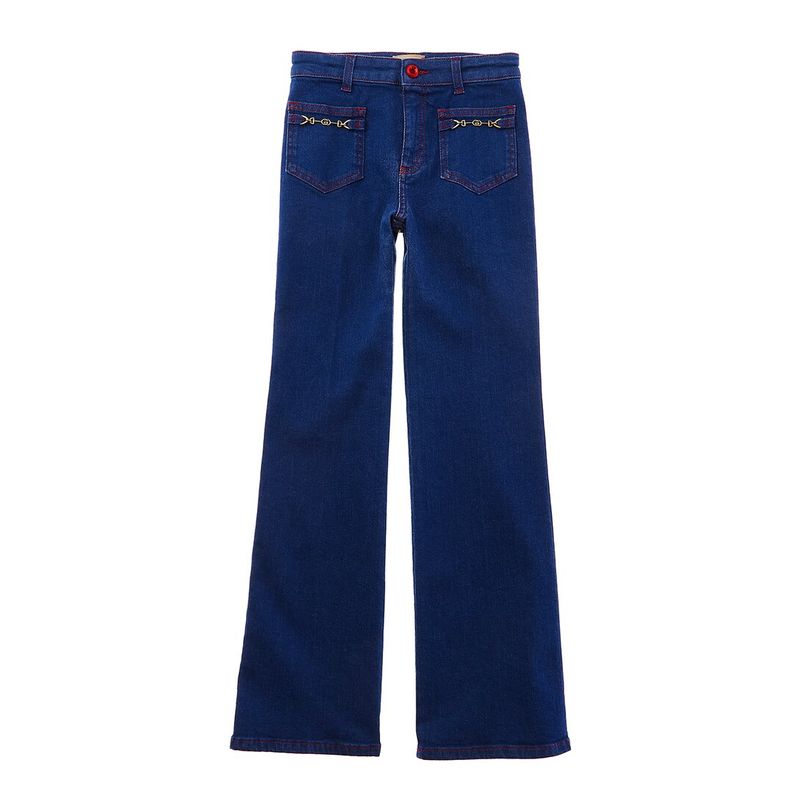 Gucci Girls Horsebit Gg Jean, Blue